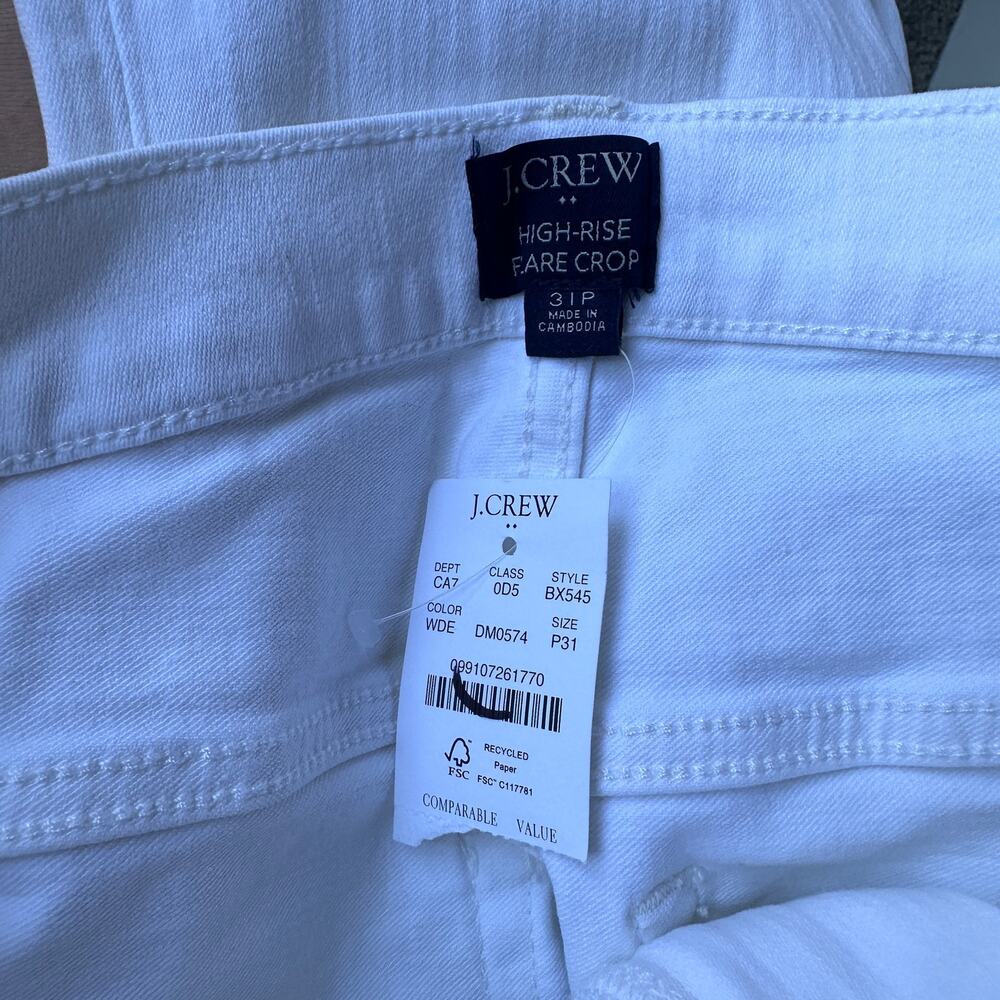 j.crew factory flare crop jeans signature stretch white denim bx545 women p31 - Picture 10 of 10